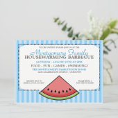 スイカスライスファミリー引っ越し祝いパーティー招待状 招待状 (スタンド正面)