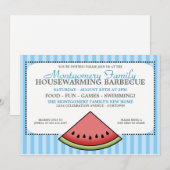 スイカスライスファミリー引っ越し祝いパーティー招待状 招待状 (正面/裏面)