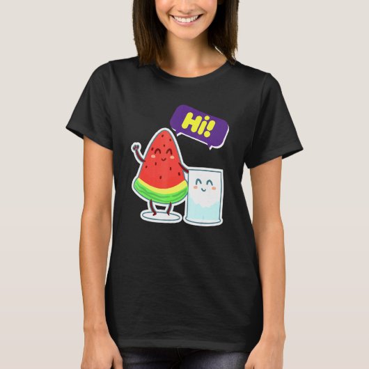 スイカスライス糖ことわざハイサマー Tシャツ (正面)