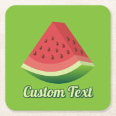 スイカスライス紙コースター スクエアペーパーコースター (正面)