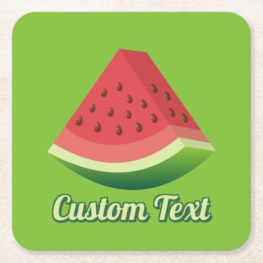 スイカスライス紙コースター スクエアペーパーコースター (正面)