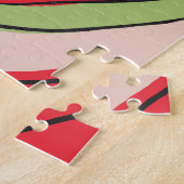 スイカスライス（ピンク）背景パターン ジグソーパズル (側面)