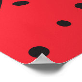 スイカスライス（ピンク）背景パターン ポスター (角)