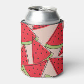 スイカスライス(ピンク)背景パターン 缶クーラー (缶正面)