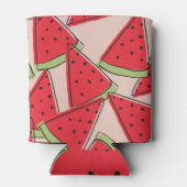 スイカスライス(ピンク)背景パターン 缶クーラー (裏面)
