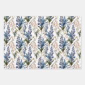 スイカズラとサンザシの花の模様 ラッピングペーパーシート (正面)