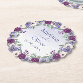 スイカズラの水彩フローラ結婚の ペーパーコースター (アングル)