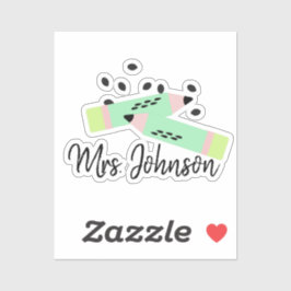 スイカテーマ新学期先生名 シール