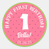 スイカテーマ誕生日シール ラウンドシール (正面)