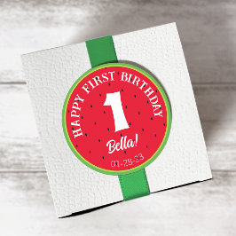 スイカテーマ誕生日シール ラウンドシール