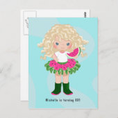 スイカトゥチュアメリカンブロンデガール誕生日 ポストカード (正面/裏面)