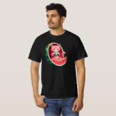 スイカネコのコーヒーブレイク Tシャツ (正面フル)