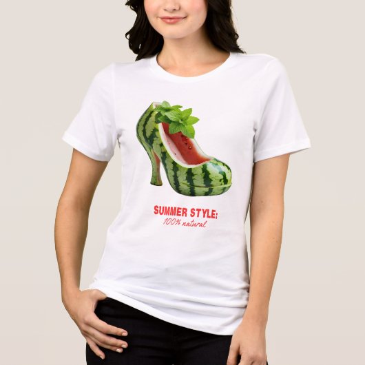 スイカハイヒール – ジューシー夏スタイル トライブレンドTシャツ (正面)