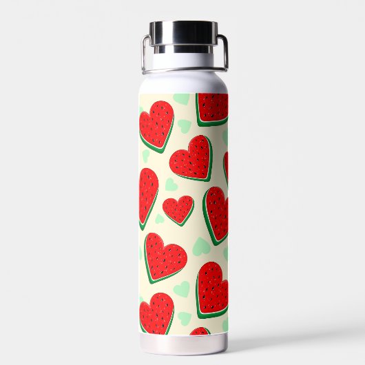 スイカハートバレンタインズデイフリーパレスチナ ウォーターボトル (背面)