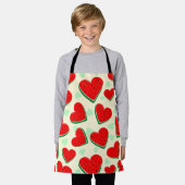 スイカハートバレンタインズデイフリーパレスチナ エプロン (着用した状態)