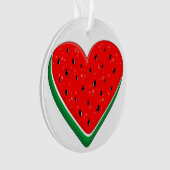 スイカハートバレンタインズデイフリーパレスチナ オーナメント (正面)