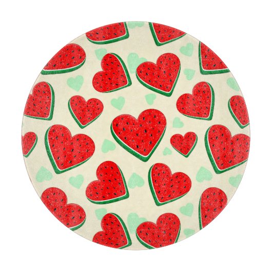 スイカハートバレンタインズデイフリーパレスチナ カッティングボード (正面)