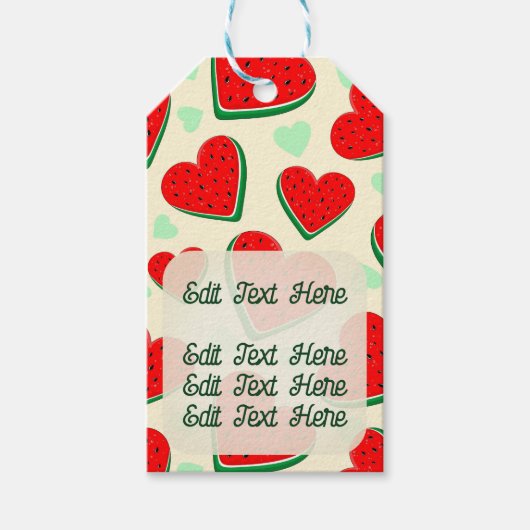 スイカハートバレンタインズデイフリーパレスチナ ギフトタグ (正面)