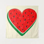 スイカハートバレンタインズデイフリーパレスチナ タペストリー (正面)