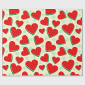 スイカハートバレンタインズデイフリーパレスチナ ラッピングペーパー (フラット)