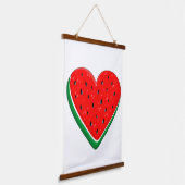 スイカハートバレンタインズデイフリーパレスチナ 吊り下げ型タペストリー (傾斜あり)