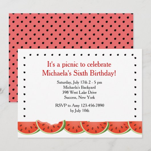 スイカバイト招待状 招待状 (正面/裏面)