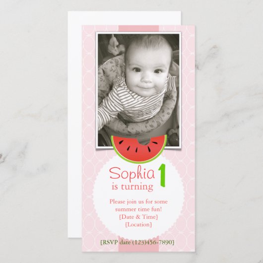 スイカバイト誕生日招待状発表 (正面/裏面)