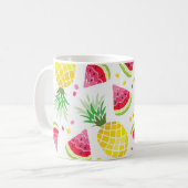 スイカパイナップルサマーシームレスプリント コーヒーマグカップ (正面左)