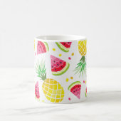 スイカパイナップルサマーシームレスプリント コーヒーマグカップ (中央)
