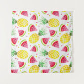 スイカパイナップルサマーシームレスプリント タペストリー (正面(横))