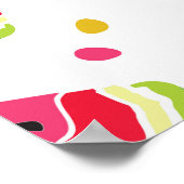 スイカパイナップルサマーシームレスプリント ポスター (角)