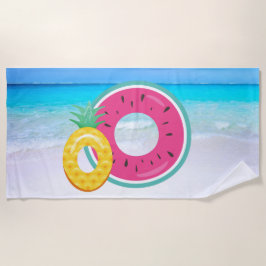 スイカパイナップルビーチタオル ビーチタオル