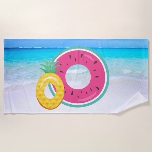 スイカパイナップルビーチタオル ビーチタオル (正面)