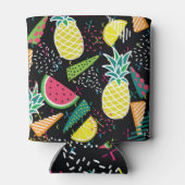 スイカパイナップル：幾何学的シームレスパターン 缶クーラー (裏面)