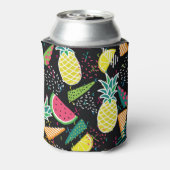 スイカパイナップル：幾何学的シームレスパターン 缶クーラー (缶裏面)