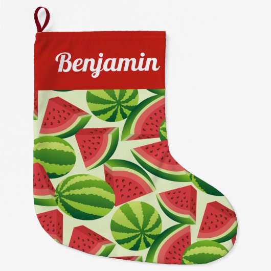 スイカパターンクリスマスストッキング ラージクリスマスストッキング (正面)