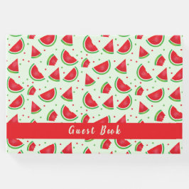 スイカパターンフルーツメロンライトグリーン ゲストブック