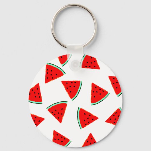 スイカパターン三角形 キーホルダー (正面)