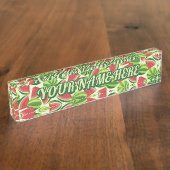 スイカパターン名プレート デスクネームプレート (側面)