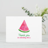 スイカパターン夏のカッコいいの誕生日は感謝していしています サンキューカード (スタンド正面)