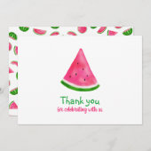 スイカパターン夏のカッコいいの誕生日は感謝していしています サンキューカード (正面/裏面)