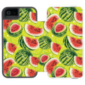 スイカパターン2 INCIPIO iPhoneウォレットケース (フォリオ Open)