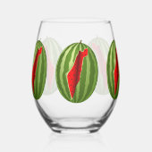 スイカパレスティナのマップスライス ステムなしワイングラス (左)