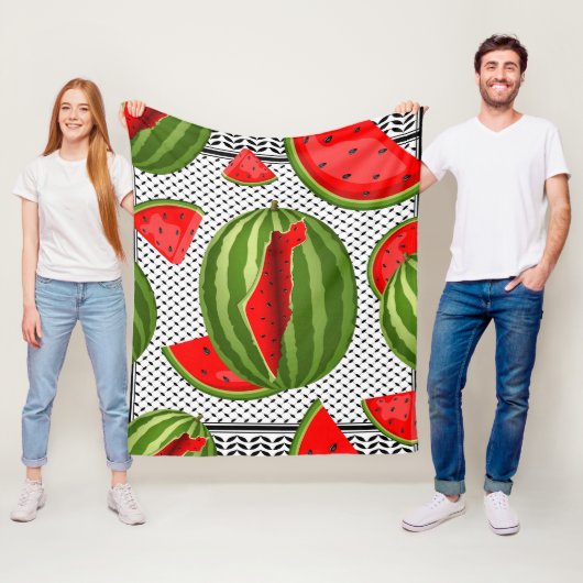 スイカパレスティナのマップスライス フリースブランケット (インサイチュ)