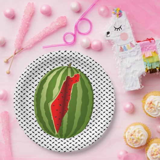 スイカパレスティナのマップスライス ペーパープレート (パーティー)