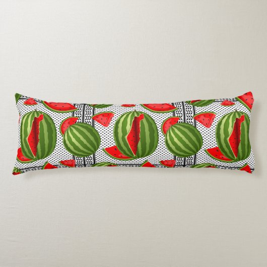 スイカパレスティナのマップスライス ボディピロー (正面)