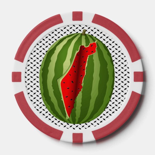 スイカパレスティナのマップスライス ポーカーチップ (正面)