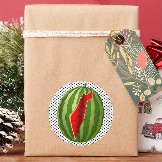 スイカパレスティナのマップスライス ラウンドシール (クリスマス)