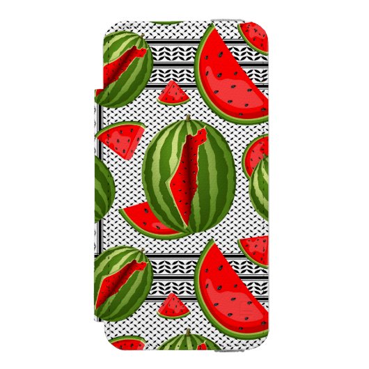 スイカパレスティナのマップスライス INCIPIO iPhoneウォレットケース (フォリオ 正面)