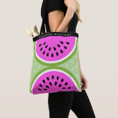 スイカパーソナライズされたの切り身の夏 トートバッグ (クローズアップ)